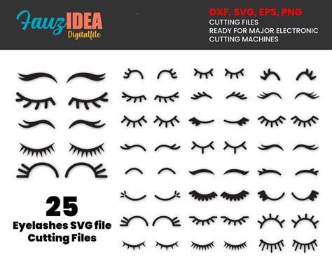 25 Eyelashes Svg File Eyelash Svg Eyelash Vector Eyelash Cut File