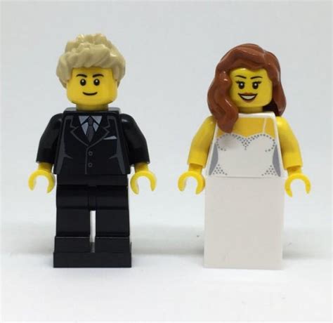 Lego Bride And Groom With Detailed Dress Lego Cake Topper Lego Wedding