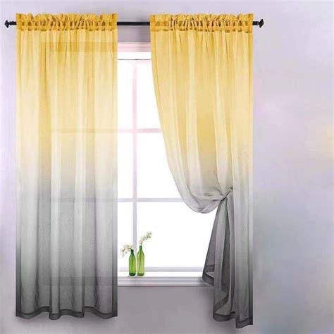 Mojoyce Gradient Window Tulle Curtains For Living Room Sheer Drapes