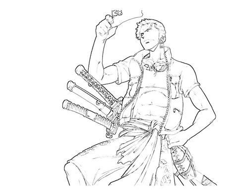 Roronoa zoro from one piece coloring book * * * * roronoa zoro is a swordsman specialist in combat with three swords coloring page. One Piece Coloring Pages at GetColorings.com | Free ...