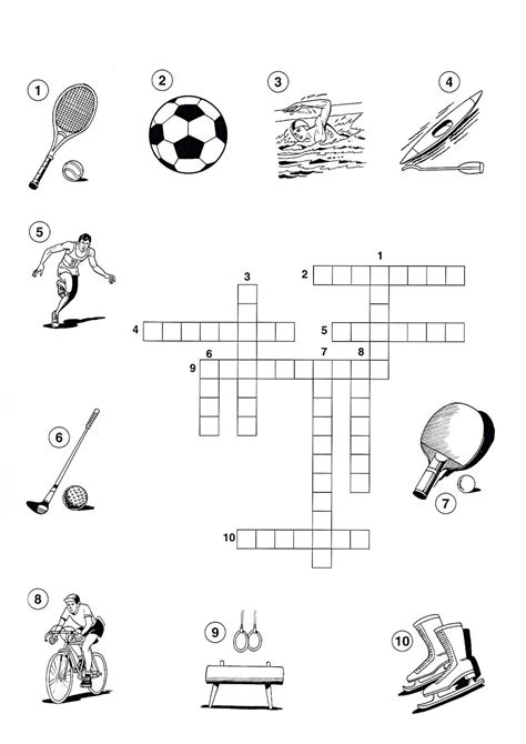 Sports Crossword Puzzles Printable Printable Kids Worksheets