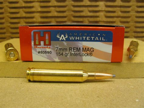 20 Round Box 7mm Rem Mag 154 Grain Interlock Hornady American