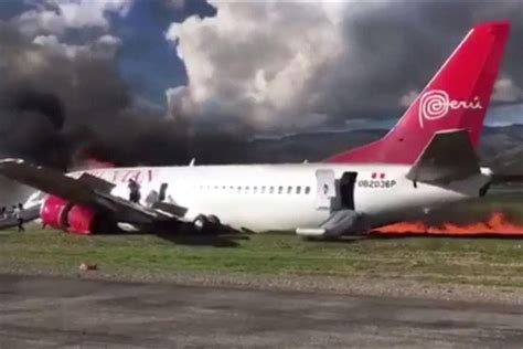 Peruvian Airlines Plane Leaves Trail Of Fire In Dramatic