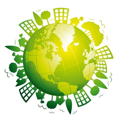 Green Planet Earth Ecological Concept Vector Icon — Stock Vector
