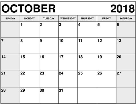 Free Editable October Calendar Template 85x11 Month Calendar Printable