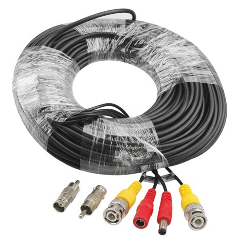 Topchances 100ft Black Bnc Video Power Cable Wire For Security Camera