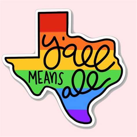 Yall Means All Pride Gay Pride Flag Rainbow Sticker Etsy