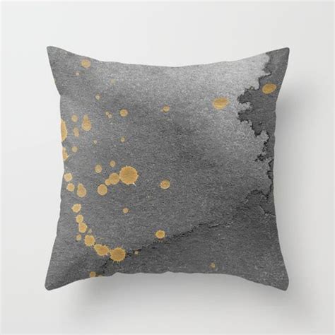 Gray And Gold Throw Pillow By Cecilia Andersson Gold Throw Pillows