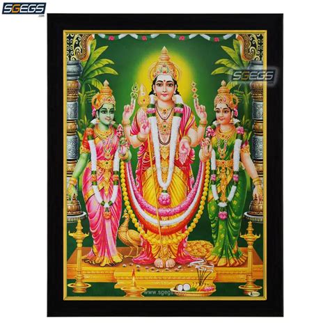 Lord Murugan With Valli And Devasena Photo Frame Hd Picture Frame