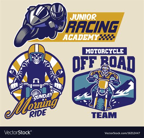 Set Of Motorcycle Badges Royalty Free Vector Image