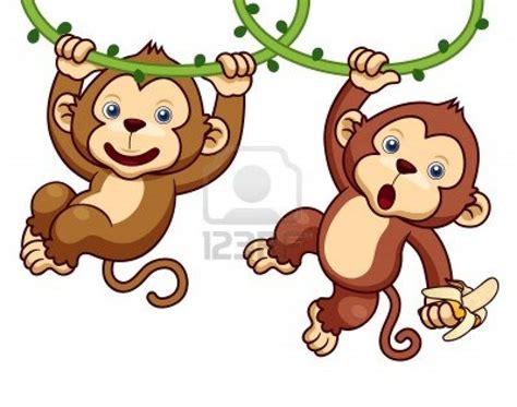 Illustration Of Cartoon Monkeys Stock Photo 17061724 Jungle Art