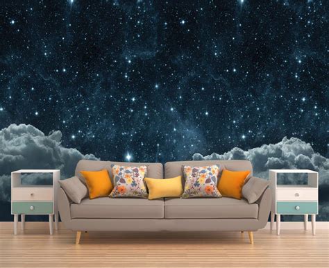 Space Wall Mural Outer Space Wall Mural Galaxy Wallpaper Etsy Wall