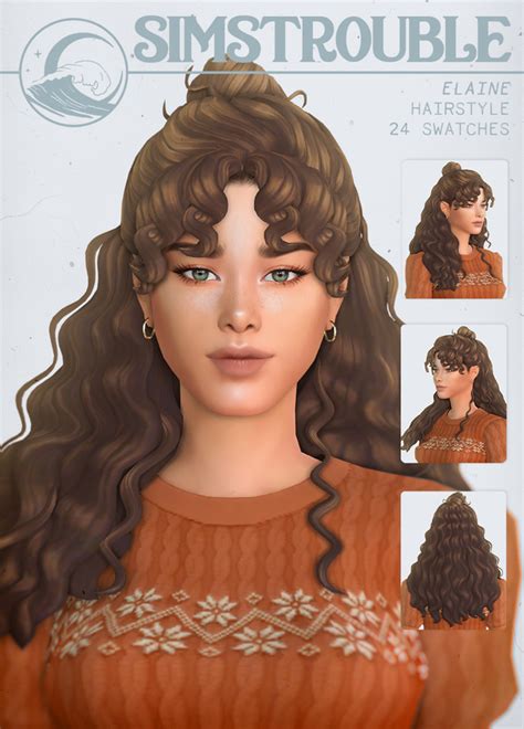 Elaine By Simstrouble Simstrouble On Patreon Sims 4 Sims Hair