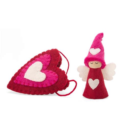 Gnome In Felt Heart Soft Dolls Soft Dolls Valentine Ts For Kids