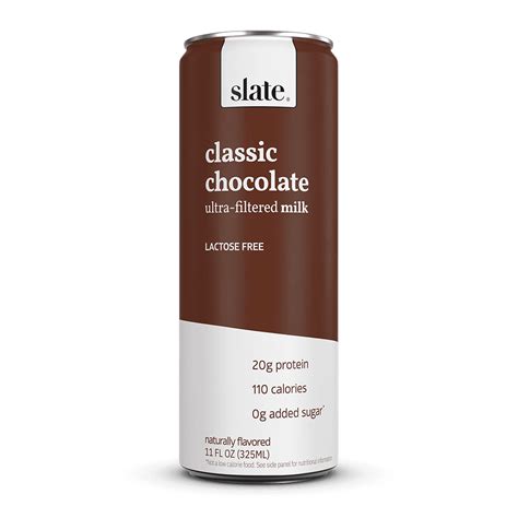 Slate Milk High Protein Shake Classic Chocolate 20g Protein 0g
