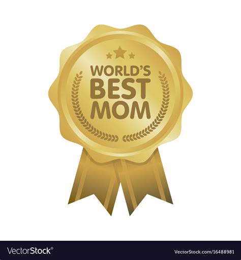 World Best Mom Badge Award Royalty Free Vector Image