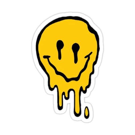 Dripping Smiley Face Sticker By Bella Autocollants Tumblr