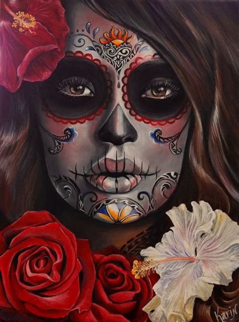 Dia De Los Muertos 9x12 Acrylic On Canvas By Karin Lamsonart By Karin