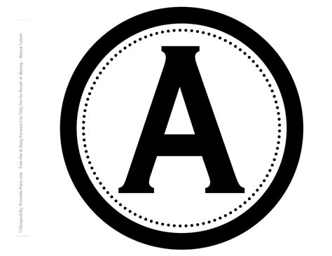 Free printable letters for banners | make your own banner. 8x8 Inch Circle Black Printable Banner Letters