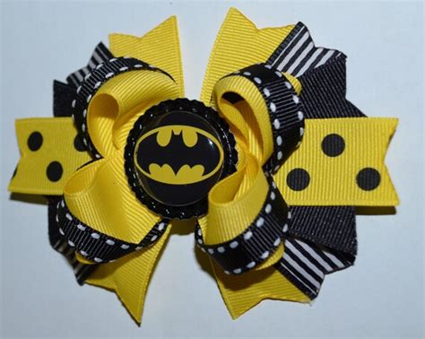 Batman Batgirl Super Hero Inspired Boutique Hair Bow