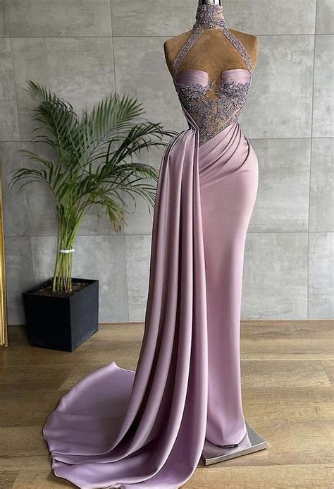 Purple Prom Dresses Crystal Prom Dresses Beaded Prom Dresses One