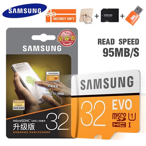 Due to their lightweight nature, they're less likely to get. 100% Original SAMSUNG Micro SD card 32 GB u1 Memory Card EVO Plus 64GB Class10 TF Card C10 95MB ...