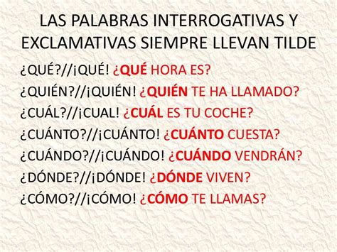 Acentuación de palabras interrogativas y exclamativas