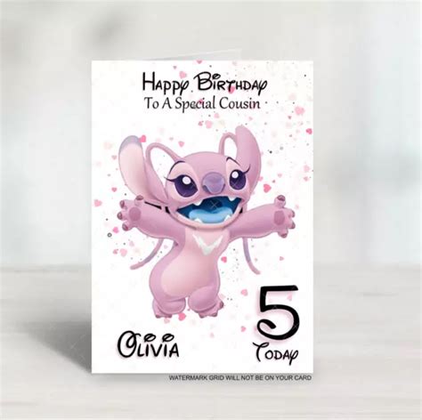PERSONALISED BIRTHDAY CARD Angel Lilo And Stitch Any Name Age Relation PicClick UK