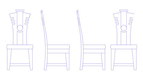 Unique Wooden Chair Elevation Blocks Cad Drawing Details Dwg File Cadbull
