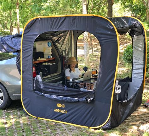 This Instant Pop Up Car Tent Attaches To The Tailgate Of Your Suv Or