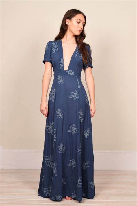 mod and soul blush plunging floral maxi dress maxi dress dresses maxi dress blue