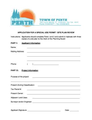 Fillable Online Application For A Special Use Permit Bsiteb Plan Review