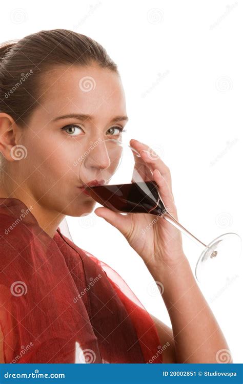 Woman Drinking Wine Stock Image Image Of Attractive 20002851