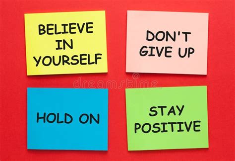 Positive Messages Sticky Notes Stock Photo Image Of Determination