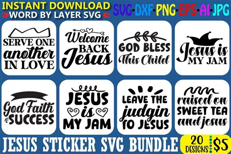 Jesus Sticker Svg Bundle Vol8 Bundle · Creative Fabrica