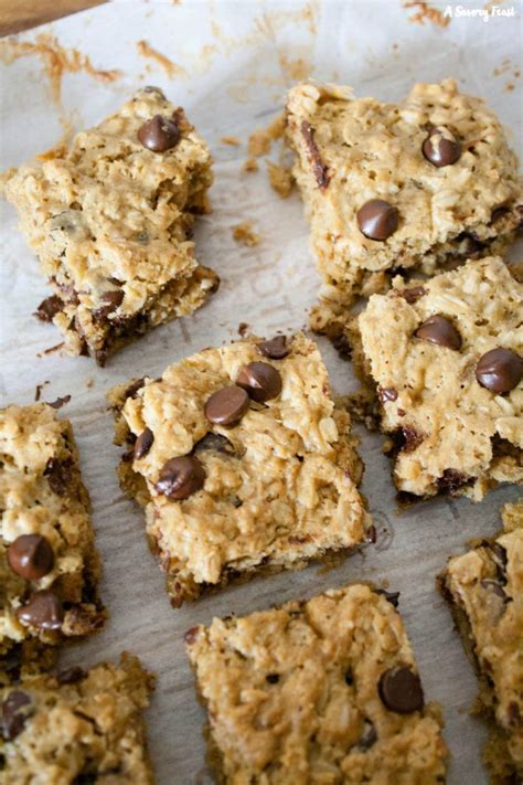 Healthier Oatmeal Peanut Butter Chocolate Chip Breakfast Bars Recipe