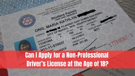 Can I Apply For A Non Professional Drivers License At The Age Of 18