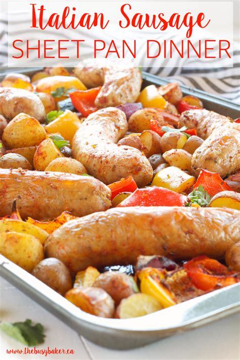 Sweet italian sausage is a staple ingredient in many american as well as italian dishes. Italian Sausage Sheet Pan Dinner - The Busy Baker