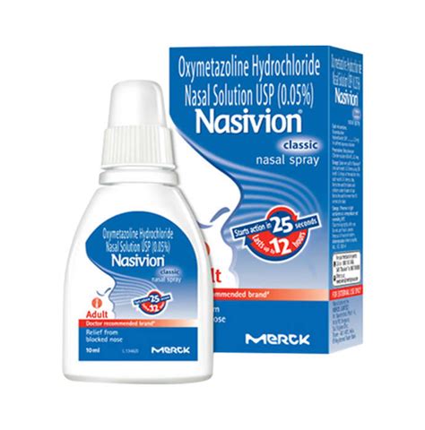 Your safety is our top priority. Nasivion Classic Adult 0.05% Nasal Spray: Buy 10 ml Nasal ...