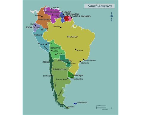 Mapa De America Del Sur Con Nombres Y Capitales Uno