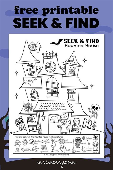 Hidden Objects Haunted House Printable Halloween Activities For Kids