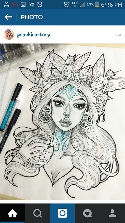 Pin By Erika A Mac Trulyvantastic Van On Tattoos Female Sketch
