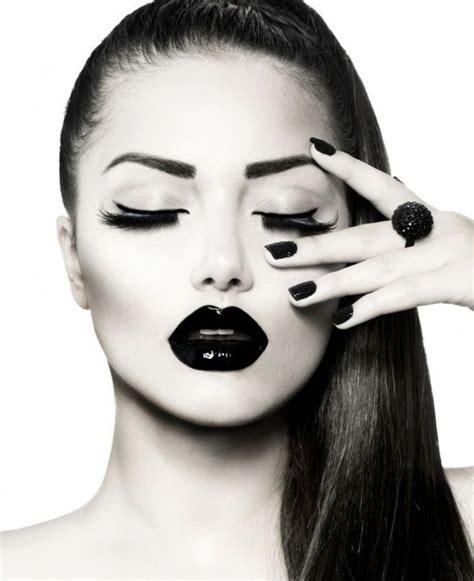 Black And White Fashion Model Makeup Portrait Cara Delevingne High