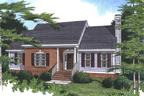 Brick Ranch Home Plan With Alternate Versions 92041vs Architectural