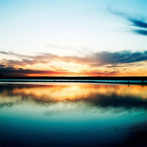Sunset Lake Reflection Ipad Air Wallpapers Free Download