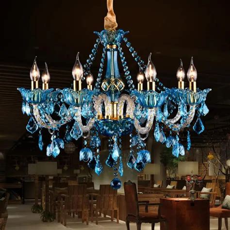 Milan Blue Chandelier For Dining Room Pendant Crystal Chandelier Home