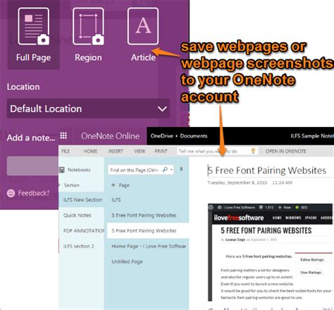 Onenote Clipper To Automatically Save Webpages To Onenote