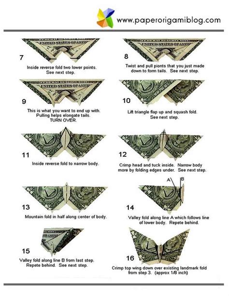 Dollar Origami Instructions Money Origami Butterfly Paper Origami