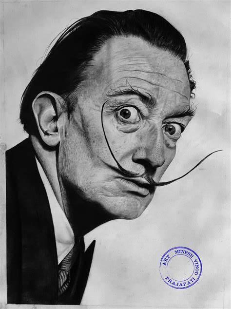 Portrait Of Salvador Dali Portrait Salvador Dali Drawing Male Face