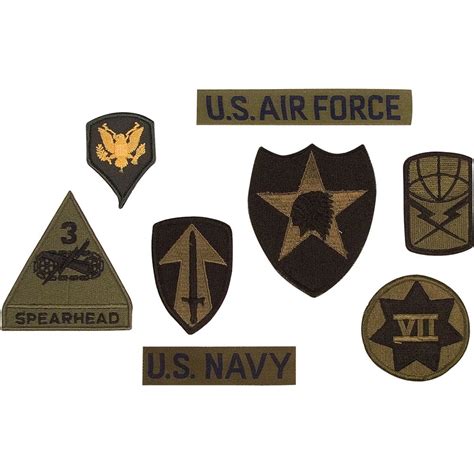 Subdued Military 100 Pieces Assorted Military Patches Camouflageca